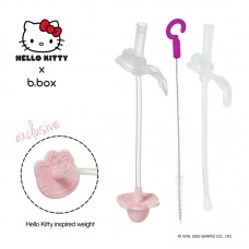 B.box Hello Kitty Sippy Cup Replacement Straw + Cleaner (2 straws + 1 brush) - Candy Floss